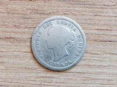 Stříbrná koloniální mince 5 Cents 1858 stříbro kolonie Kanada Amerika