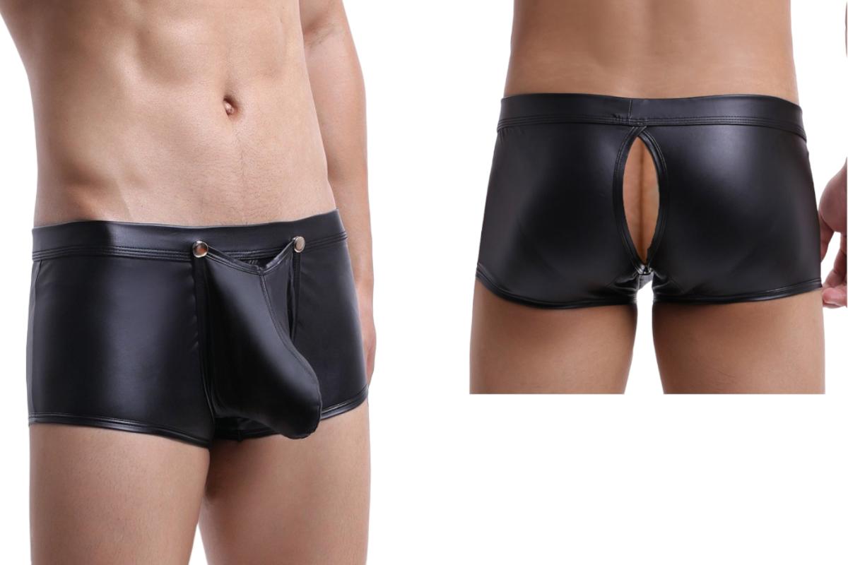Sexy otvorené pánske boxerky s odnímateľným vreckom na penis - Erotická bielizeň, obuv