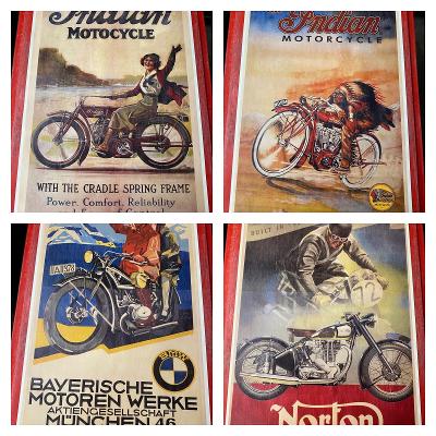 Motocyklové Plakáty Jawa čz victoria ariel bmw aj., dobové reklamy