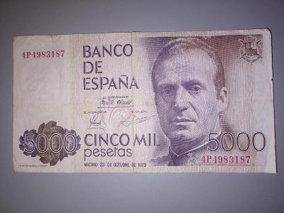 5000 pesetas Španielsko 1979.