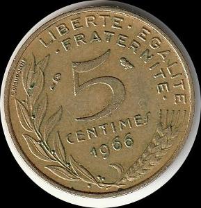 Francúzsko - 5 centimes - 1966