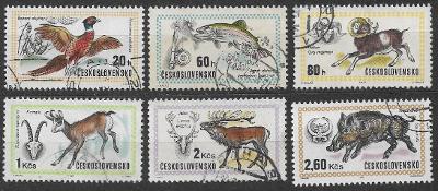 ČSR 1971 - myslivost - bažant, pstruh, muflon, kamzík, jelen, prase
