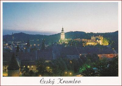 Český Krumlov * nočný pohľad na zámok a mesto * Šumava * B538