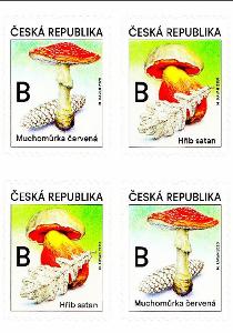 ČR - č.1071-1072 - Jedovaté houby - čtveřice - katalog Pěnkava 280 Kč