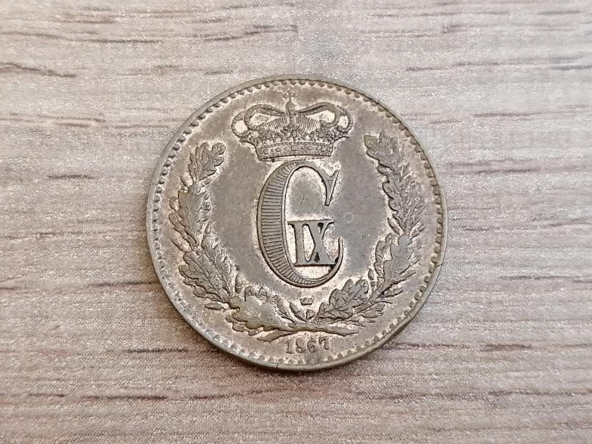 Mince 1 Skilling 1867 Dánske kráľovstvo Kristián IX. Dánsko Európa - Numizmatika