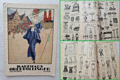 Starý reklamní katalog Mnichov 1914 móda kočárek hračky dárkové zboží