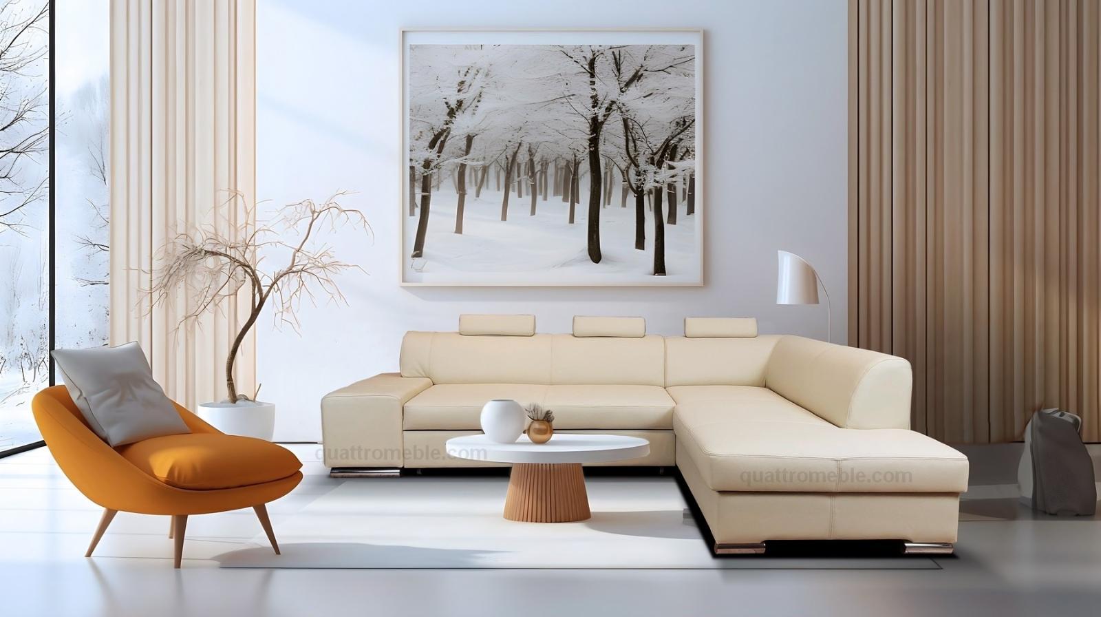 Rohová pohovka kožená rohová sedačka London prírodná koža - Obývacia izba