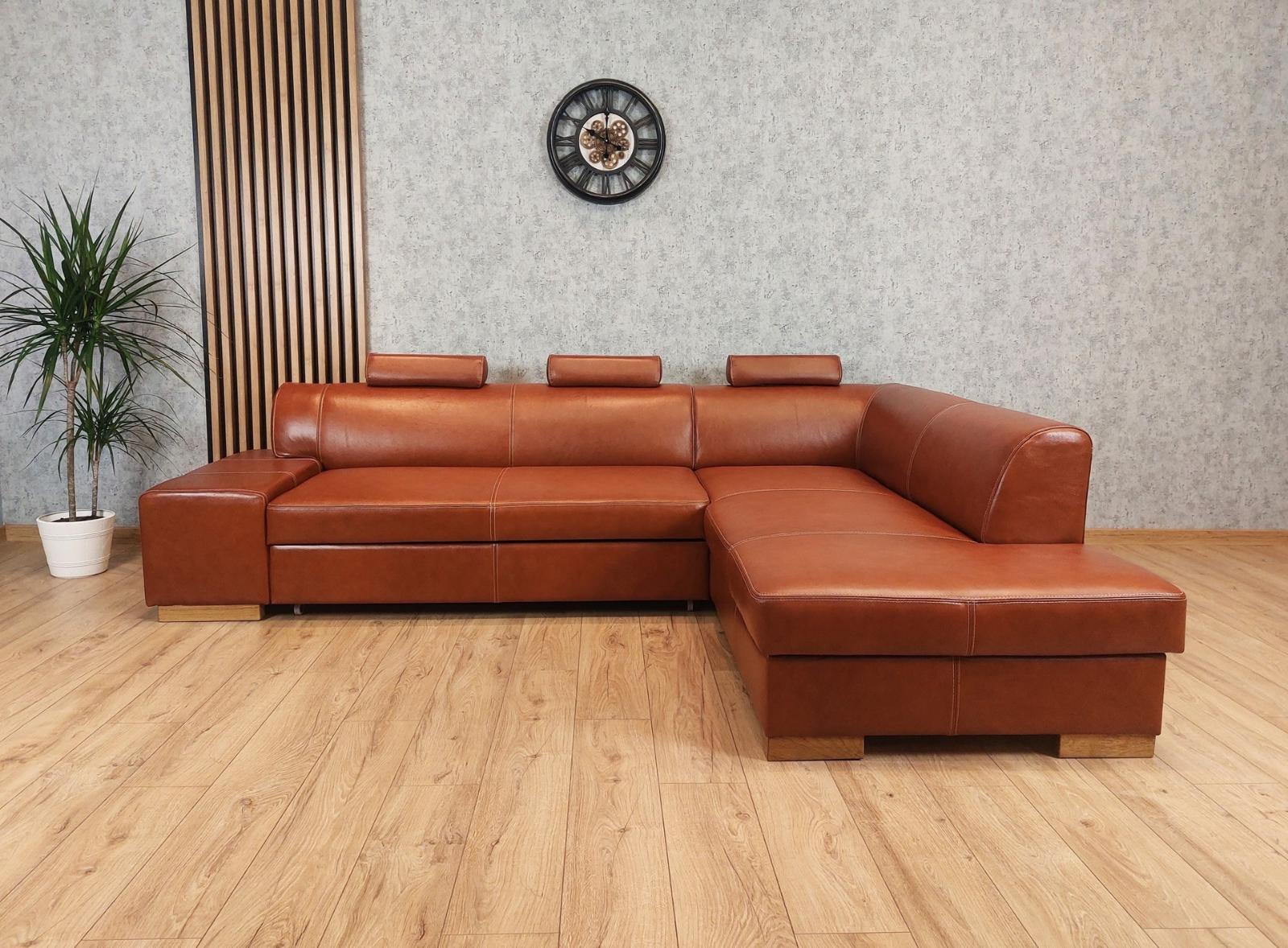 Rohová pohovka kožená sedačka London sedacia súprava z prírodnej kože - Obývacia izba