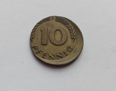 Chyboražba - 10 Pfennig 1949 J. Posunutá ražba - (č.257)