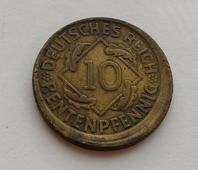 Chyboražba - 10 Rentenpfennig 1924 E. Posunutá ražba - (č.298)
