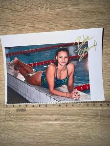 Barbora Seemanová česká plavkyně ORIGINÁL AUTOGRAM A FOTO