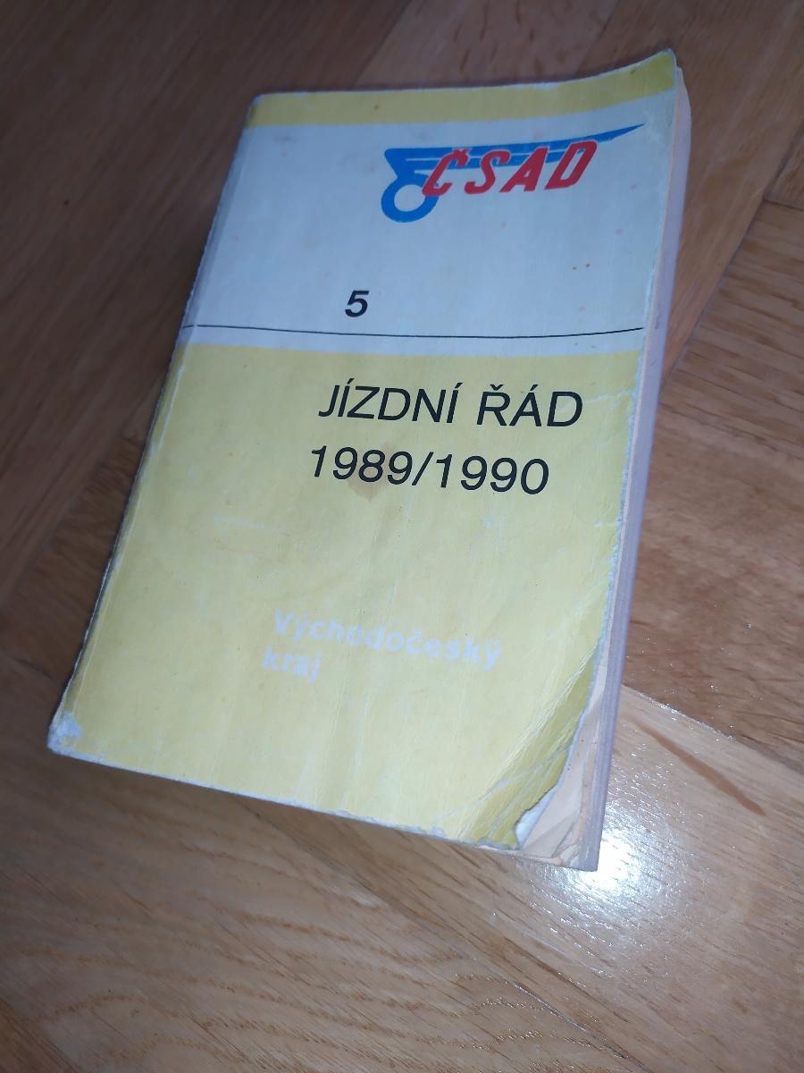 Autobusový cestovný poriadok ČSAD 1989/1990 Východočeský kraj - Ostatné zberateľské predmety