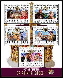 Guinea-Bissau 2016 Královna Alžběta II. Mi# 8991-95 Kat 12.50€ R106