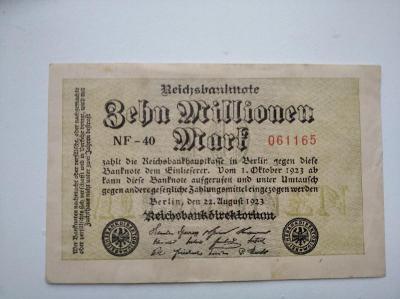Německo, Deutsches Reich 10 Milionen Mark 1923