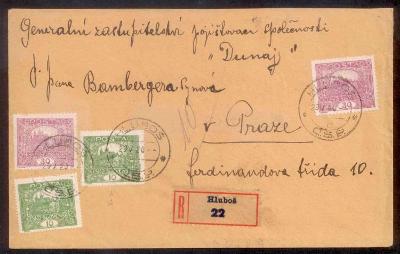 Celistvost  Hluboš 1920 známky Hradčany