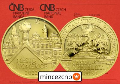 Zlatá mince ČNB 5000 Kč Město Litoměřice 2022 PROOF