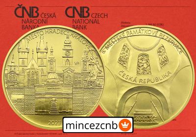 Zlatá mince ČNB 5000 Kč Město Hradec Králové 2023 BK