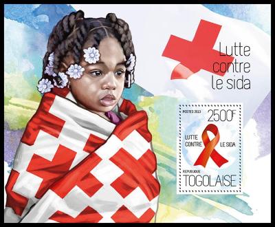 Togo 2013 Boj proti AIDS Mi# Block 922 Kat 10€ R120