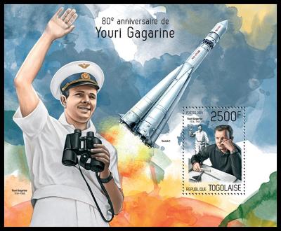 Togo 2014 Jurij Gagarin Mi# Block 968 Kat 10€ R122