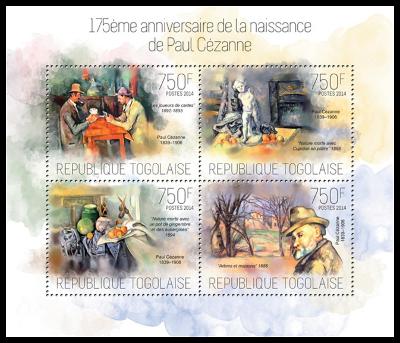 Togo 2014 umění, Paul Cézanne Mi# 5525-28 Kat 12€ R121