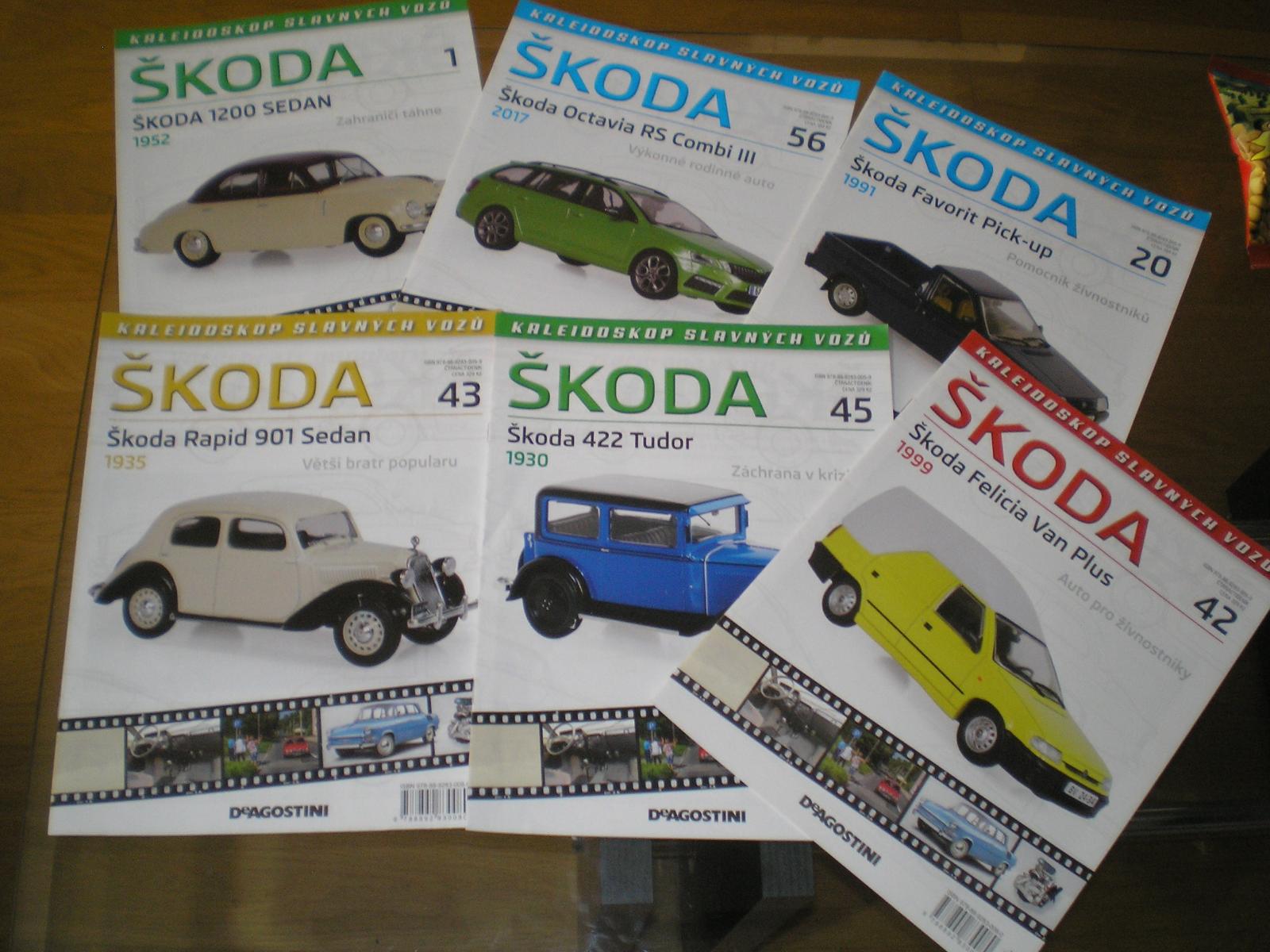 Iba časopisy 6 KUSOV * Kaleidoskop slávnych vozidiel ŠKODA / Mix 2 - Modely automobilov