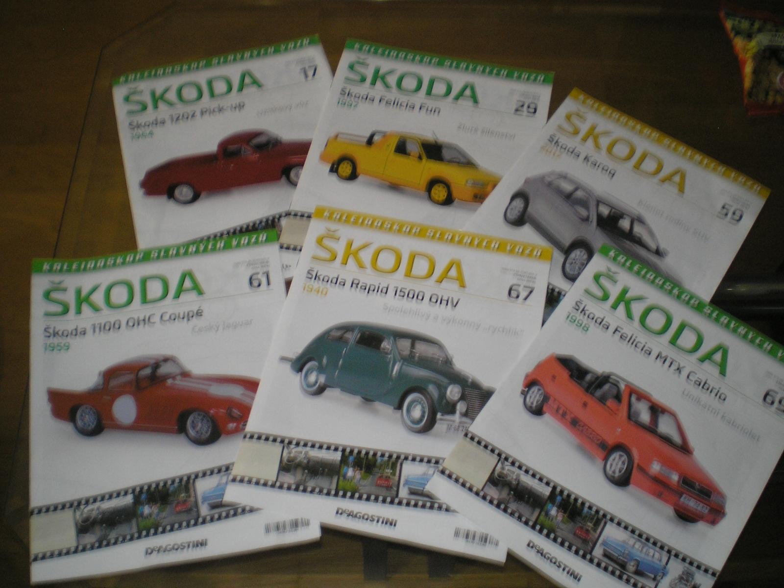 Len časopisy 6 KUSOV * Kaleidoskop slávnych vozidiel ŠKODA / Mix 4 - Modely automobilov