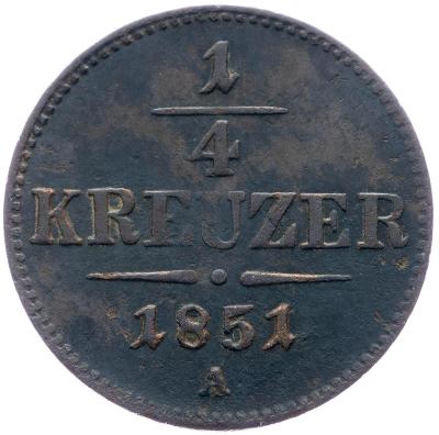 (E-1827), František Josef I., 1/4 Krejcar 1851
