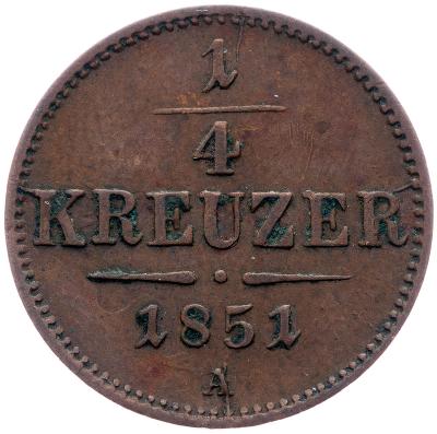 (E-1825), František Josef I., 1/4 Krejcar 1851