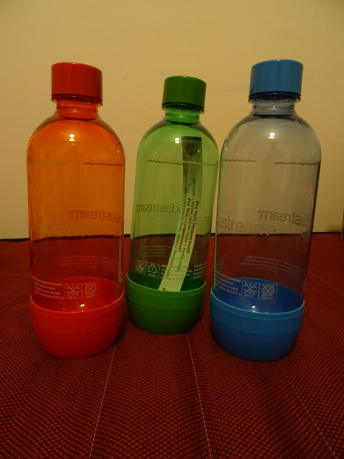 Soda Stream fľaše 3 ks, modrá, zelená, červená, objem: 1 liter - Malé elektrospotrebiče