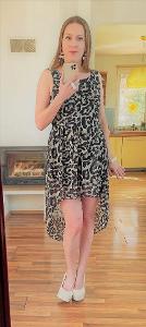 Leopard šaty s vykrojenou sukní, vel XS-M?, Amisu