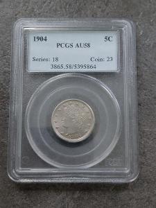 5 cent 1904 PCGS AU58