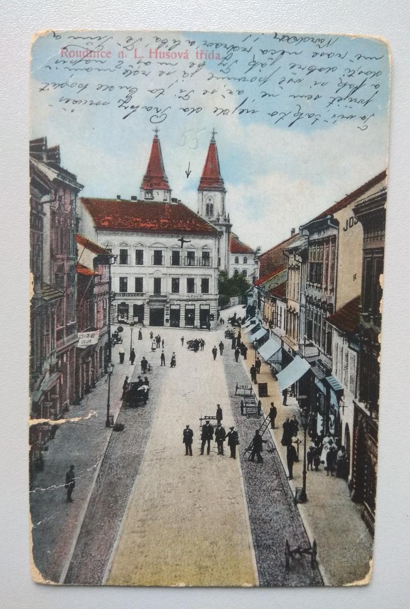 Roudnice NAD Labem - Husova trieda - Pohľadnice miestopis
