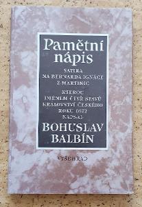 17: Bohuslav Balbín: Pamätný nápis …