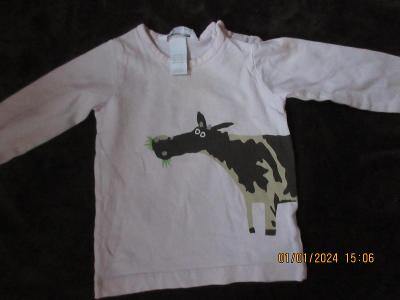 H&M tričko detské s kravičkou 6__9.MESIACU