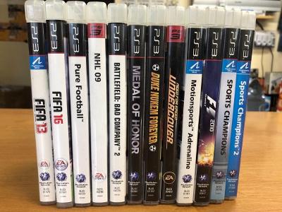Výhodný set 12 her pro PS3 Fifa, NHL, Medal of honor, F1, Sports