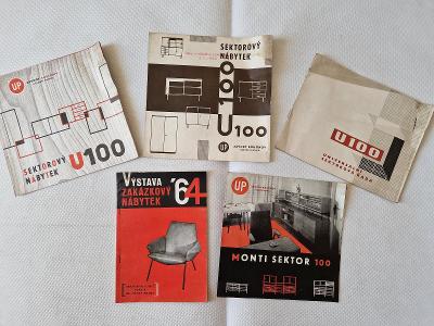 Katalog Výstava zakázkový nábytek 1964 reklamy UP Sektorový U100 Monti