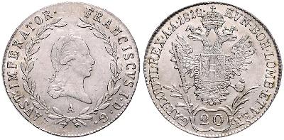 František II. (I.) - 20 krajčír 1818 A, aUNC/UNC
