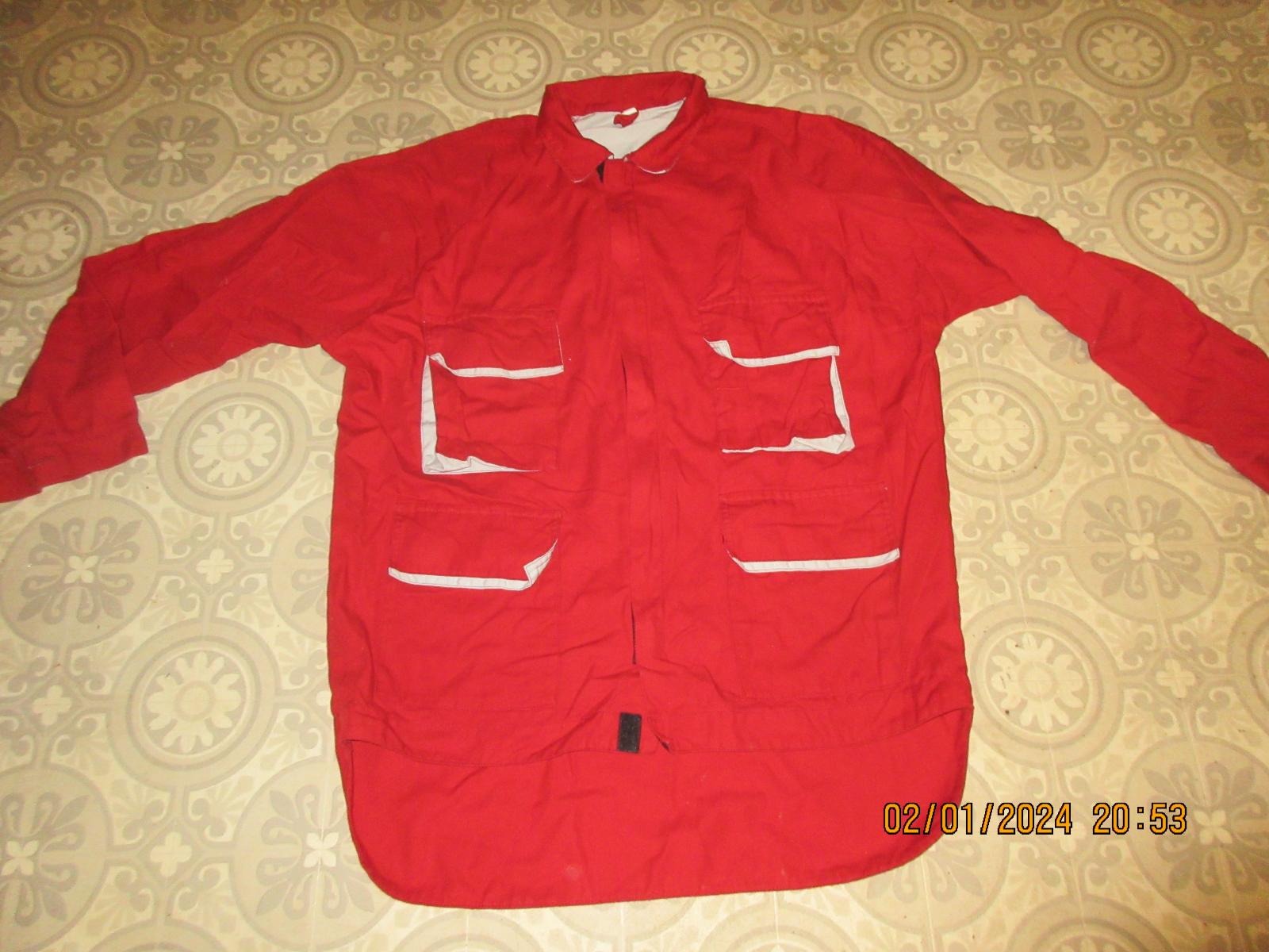 bunda montérková pánska červená na zips M/L - Príslušenstvo k náradiu