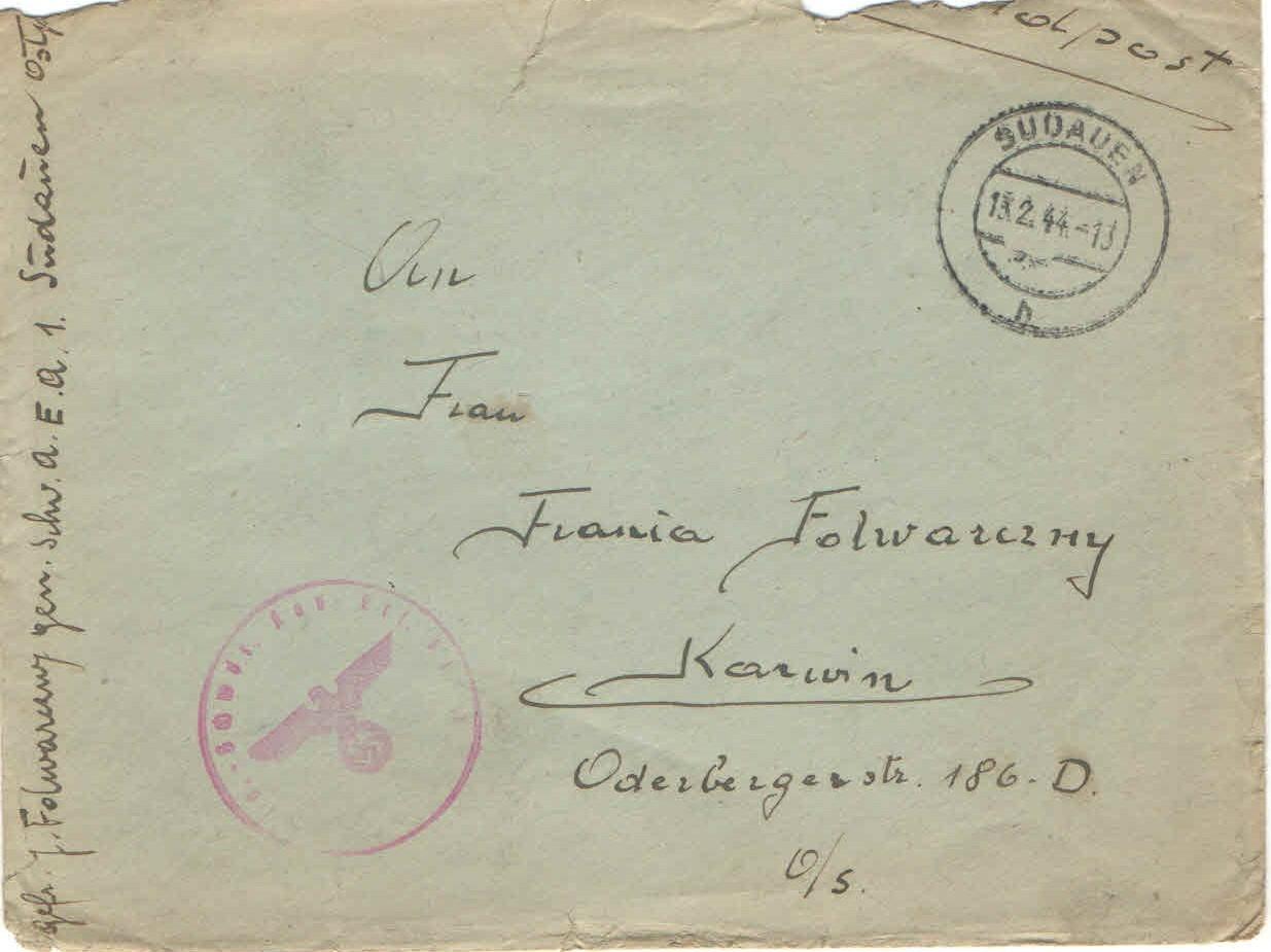 Poľná pošta -18.2.1944 - celistvosť - Filatelia