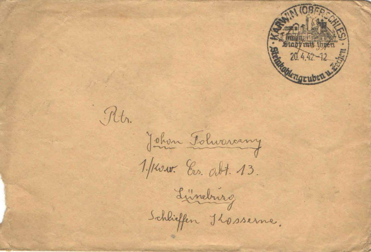 Poľná pošta - 20.4.19432- celistvosť - pečiatka KARWIN - Filatelia