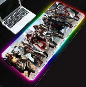 Assassins Creeds Game - podložka pod myš 7 barev LED osvětlení 90x40cm