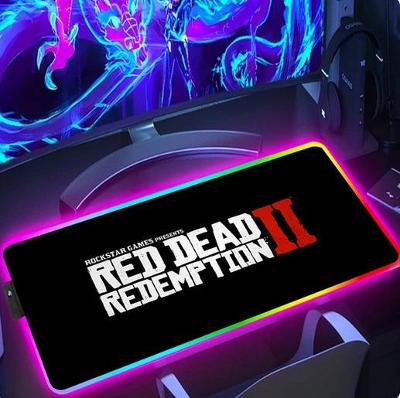 Red Dead - herní podložka pod myš 7 barev LED osvětlení 90x40cm