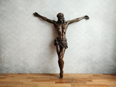 Ježiš Kristus - 48 cm závesná bronzová socha