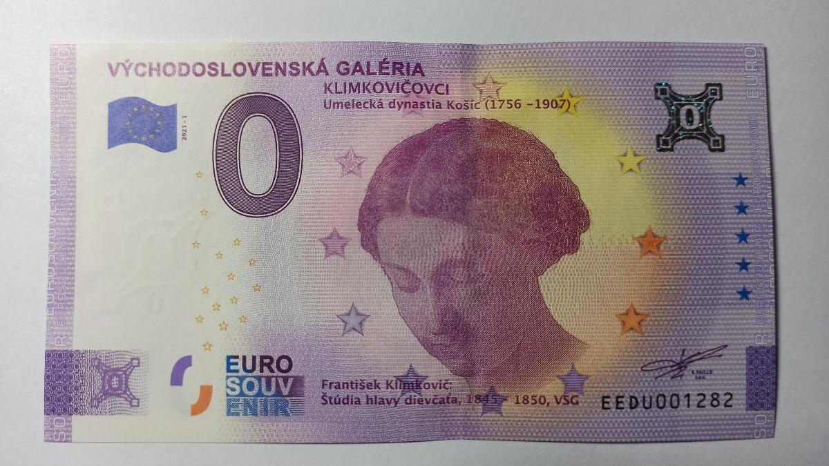 0 Euro bankovka souvenir VÝCHODOSLOVENSKÉ GALÉRIE 2021-1 - Zberateľstvo
