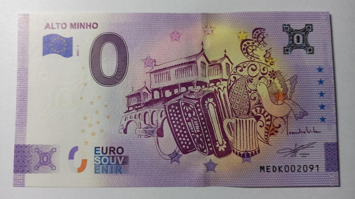 0 Euro bankovka souvenir ALTO MINHO (ANNIVERSARY) 2021-1 - Zberateľstvo