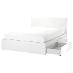 Biela posteľ Malm 140x200 + rošt + úložný priestor so šuplíkmi + matrace - Spálňa