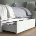 Biela posteľ Malm 140x200 + rošt + úložný priestor so šuplíkmi + matrace - Spálňa