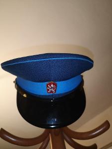 modrá čepice brigadýrka hasiči - po úpravení může být i brigadýrka ČSD