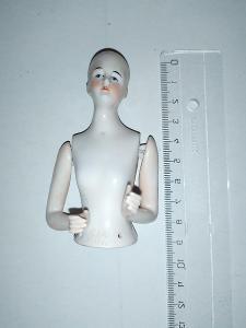 Německá porcelánová panenka - vrch těla č.17973 - půl panenka 