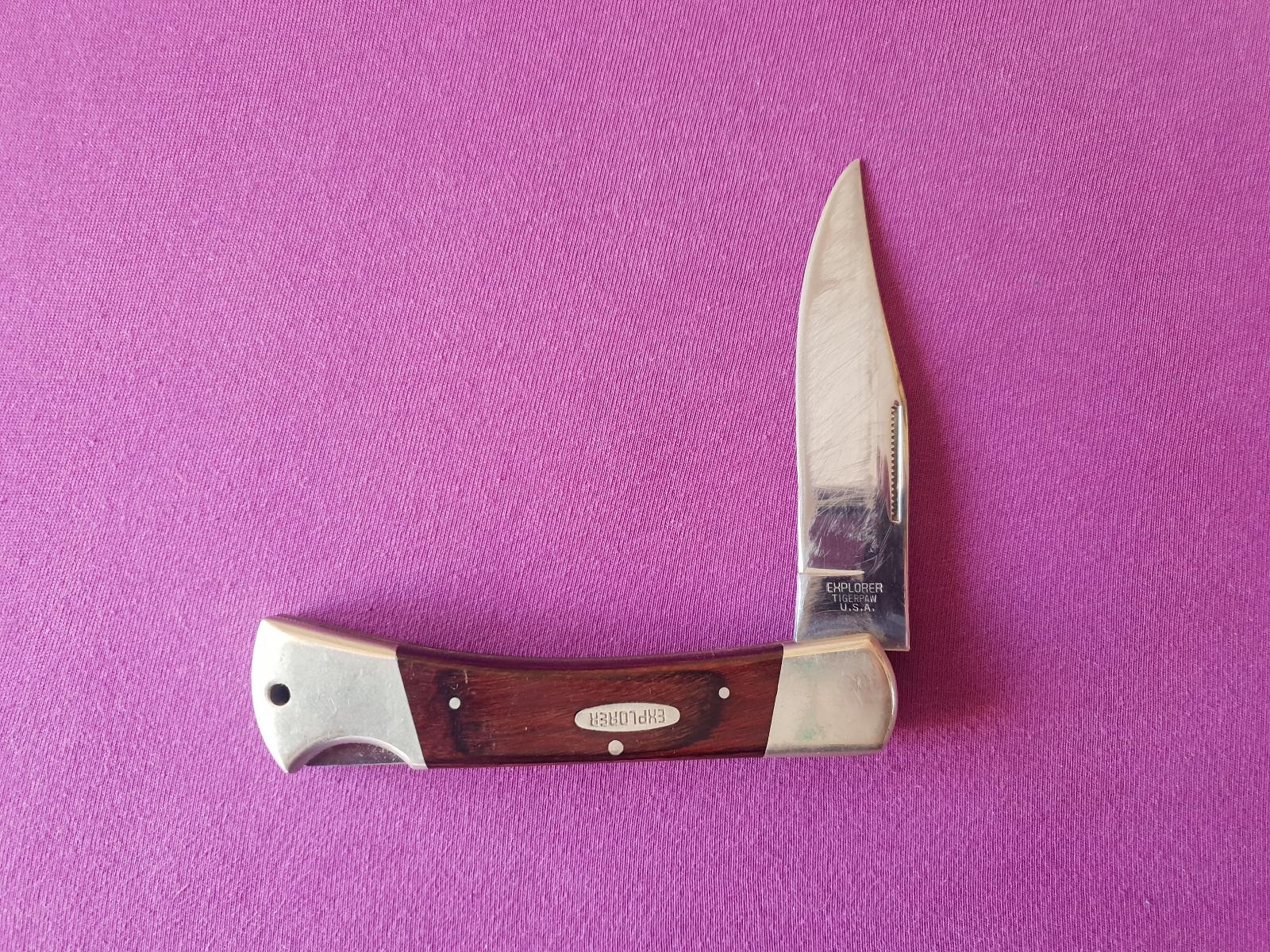 Japonský nôž EXPLORER TIGERPAW USA 440 Stainless 11-440 JAPAN, od 1Kč - Vojenské zberateľské predmety